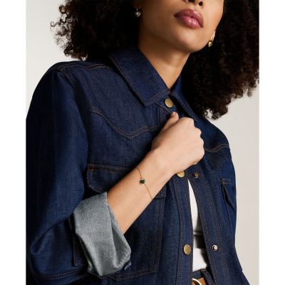 Fossil Armband Damen Heart Malachit Edelstahl Goldton JF04858710