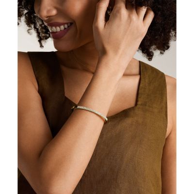 Fossil Armreif Damen Ellis Pavé Glitz Edelstahl Gold-Ton JF04862710