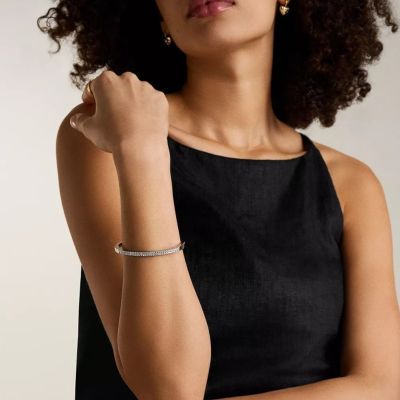 Fossil Armreif Damen Ellis Pavé Glitz Edelstahl Silber-Ton JF04863040