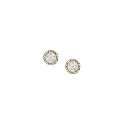 Fossil Ohrstecker Classic Mother of Pearl Edelstahl Goldton JF04868710