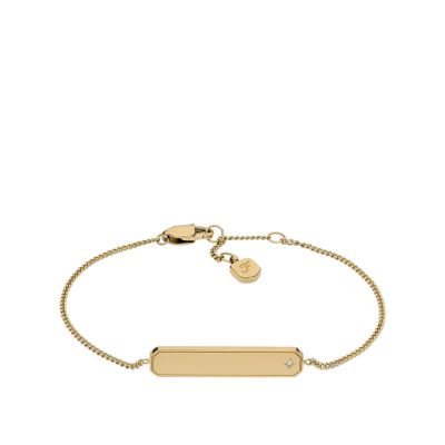 Fossil Armband Damen Sadie ID-Plakette Edelstahl Gold-Ton JF04928710