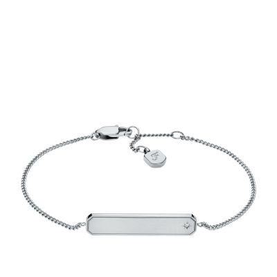 Fossil Armband Damen Sadie ID-Plakette Stern Edelstahl JF04929040