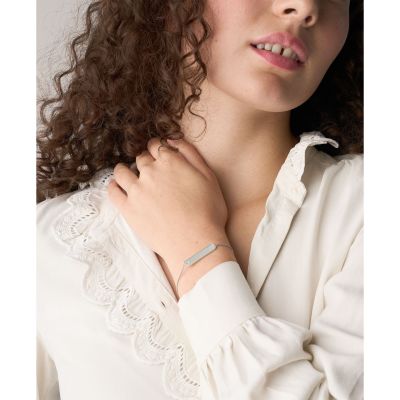Fossil Armband Damen Sadie ID-Plakette Stern Edelstahl JF04929040