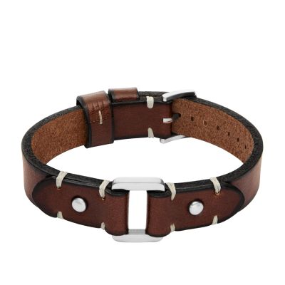 Fossil Armband Herren Machine Braun Leder Edelstahl JF04942040