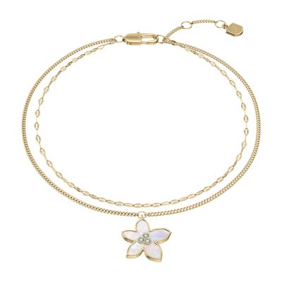 Fossil Armband Damen Sutton The Flower Edelstahl Gold-Ton JF04971710