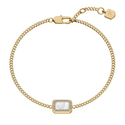 Fossil Armband Raquel Glitz Perlmutt Edelstahl Gold-Ton JF04998710