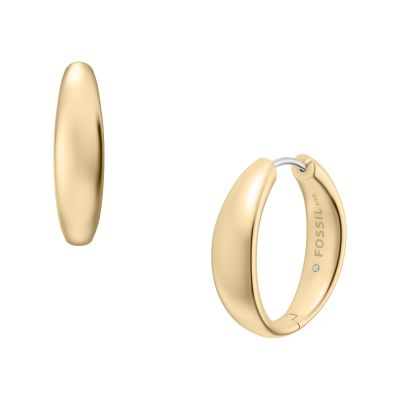 Fossil Creolen Damen Ellis Domed Medium Edelstahl Gold-Ton JF05002710
