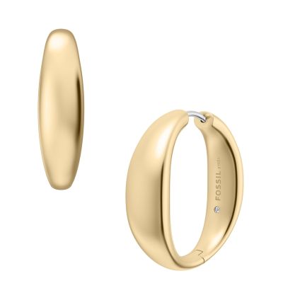 Fossil Creolen Damen Ellis Domed Large Edelstahl Gold-Ton JF05003710