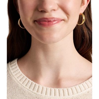 Fossil Creolen Damen Ellis Domed Large Edelstahl Gold-Ton JF05003710