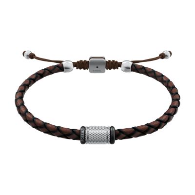 Fossil Armband Herren Machine Rondelles Edelstahl Leder JF05009998