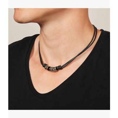 Fossil JF84068040 Kette mit Anhänger Herren Vintage Casual Leder