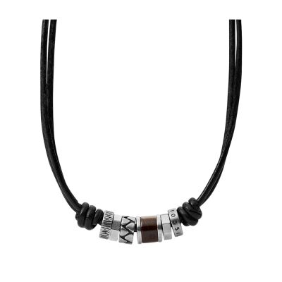 Fossil JF84068040 Kette mit Anhänger Herren Vintage Casual Leder