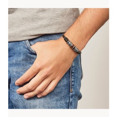 Fossil JF84196040 Armband Herren Rondeln Leder Edelstahl