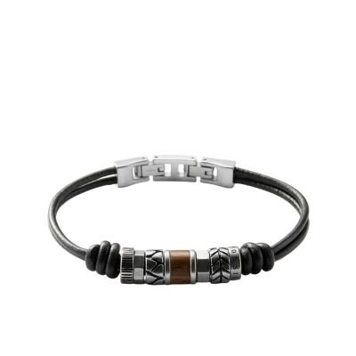 Fossil JF84196040 Armband Herren Rondeln Leder Edelstahl