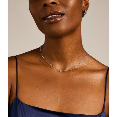 Fossil JFS00453040 Halskette Damen Glitz Sterling-Silber 40,5 cm