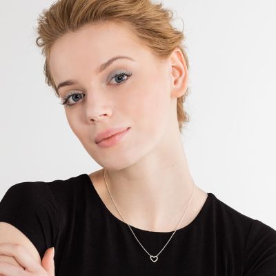Thomas Sabo KE1554-051-14 Halskette mit Anhänger Collier Damen Herz Sterling-Silber