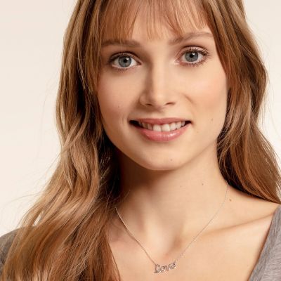 Thomas Sabo KE1847-001-21 Kette Anhänger Damen Love Sterling-Silber 45 cm