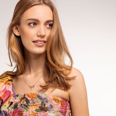 Thomas Sabo KE1949-414-14 Halskette-Anhänger Blätter Silber Vergoldet