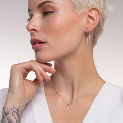 Thomas Sabo KE2043-051-14 Halskette mit Anhänger Kreuz Pavé Silber