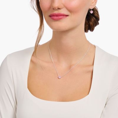 Thomas Sabo Kette-Anhänger Damen Pinker Zirkonia Silber KE2210-051-9