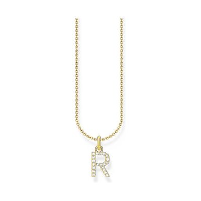 Thomas Sabo Halskette mit Anhänger Buchstabe R Vergoldet KE2257-414-14