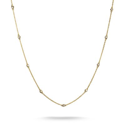 Thomas Sabo Halskette Damen Zirkonia Weiß 18K Vergoldet KE2340-414-14