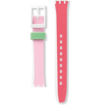 Swatch Uhren-Armband Lady White Pink Silikon-Band ALW146