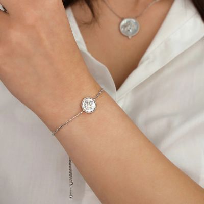 Engelsrufer Armband Damen Lebensbaum Perlmutt Silber ERB-LILTREE-PE