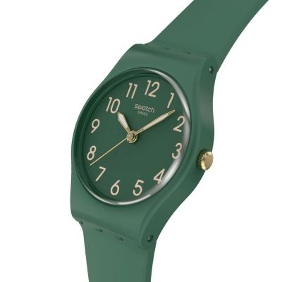 Swatch Armband-Uhr Notes Of Pecan Quarz Biobasierte Materialien-Band LG130
