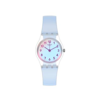 Swatch LK396 Armband-Uhr Damen Casual Blue Analog Quarz mit Silikon-Band