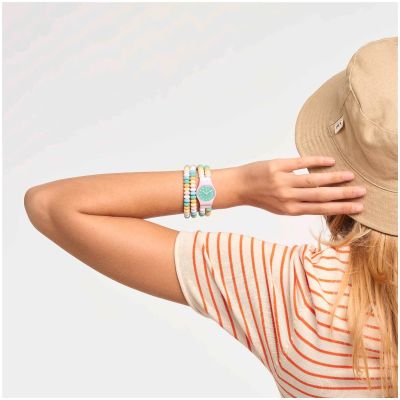 Swatch LP135A Armband-Uhr Damen Caramellissima L Analog Quarz Kunststoff-Armband Ø 25 mm