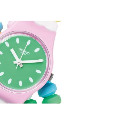 Swatch LP135B Armband-Uhr Damen Caramellissima S Quarz Kunststoff-Band Ø 25 mm
