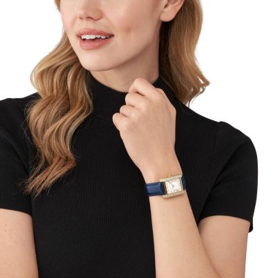 Michael Kors MK2982 Damen-Uhr Emery Horloge Analog Quarz Leder-Band Gold-Ton