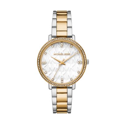 Michael Kors Damen-Uhr Pyper Quarz Edelstahl-Armband Gold-Ton MK4918