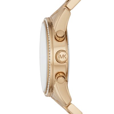 Michael Kors MK6356 Damen-Uhr Ritz Chronograph Quarz mit Edelstahl-Band
