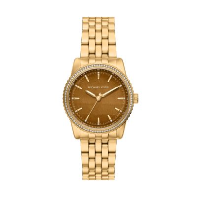 Michael Kors Damen-Uhr Bryant Quarz Edelstahl-Band Gold-Ton MK7581