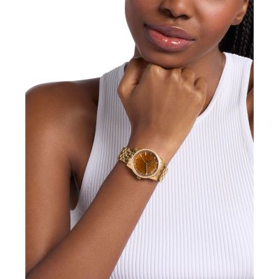Michael Kors Damen-Uhr Bryant Quarz Edelstahl-Band Gold-Ton MK7581