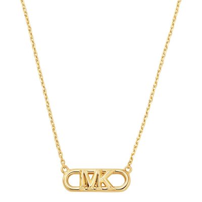 Michael Kors MKC164200710 Halskette mit Anhänger Damen MK Logo Silber Gold