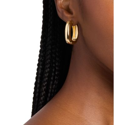 Michael Kors Creolen Ohrringe Quadratisch Metall Gold-Ton MKJ8603710