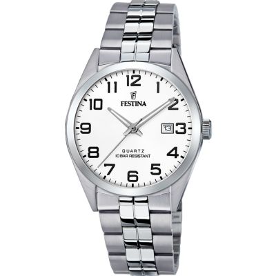 Festina Herren-Uhr Klassik Analog Quarz Edelstahl-Armband F20437/1