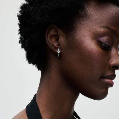 Pandora 293101C01 Creolen Ohrringe Damen Funkelndes Herz Zirkonia Sterlingsilber