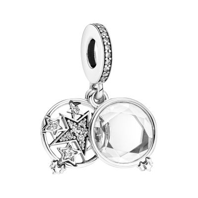 Pandora 799640C01 Charm-Anhänger Damen Doppelt Vergrößerter Stern Sterlingsilber