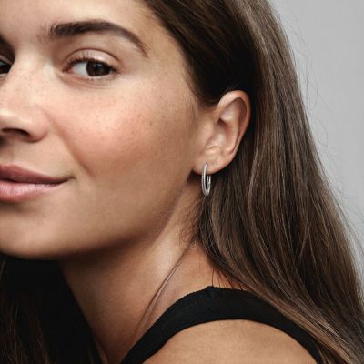 Pandora 299532C00 Charm-Creolen Ohrringe Damen Moments Sterling-Silber