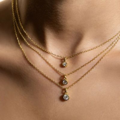 Xenox Halskette-Anhänger Pure Essentials Silber 18k Vergoldet XS10644G