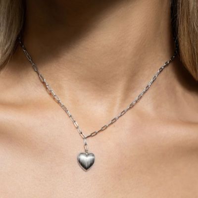 Xenox Halskette mit Anhänger Damen Heartbeat Sterlingsilber XS91905