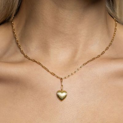 Xenox Halskette mit Anhänger Heartbeat Silber 18k Vergoldet XS91905G