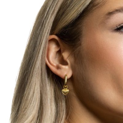 Xenox Ohrringe Creolen Damen Heartbeat Silber 18k Vergoldet XS91907G