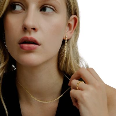 Xenox Halskette Damen Venice Zirkonia Silber 18k Vergoldet XS91963G