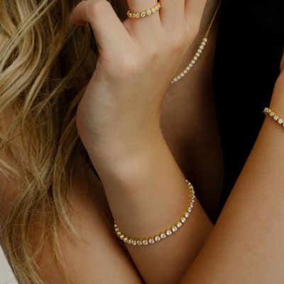 Xenox Tennisarmband Venice Silber 18k Vergoldet 18,5 cm XS91968G/L