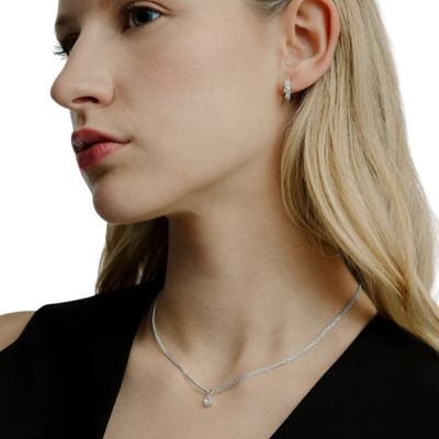 Xenox Halskette mit Anhänger Damen Sundown Zirkonia Silber XS91992